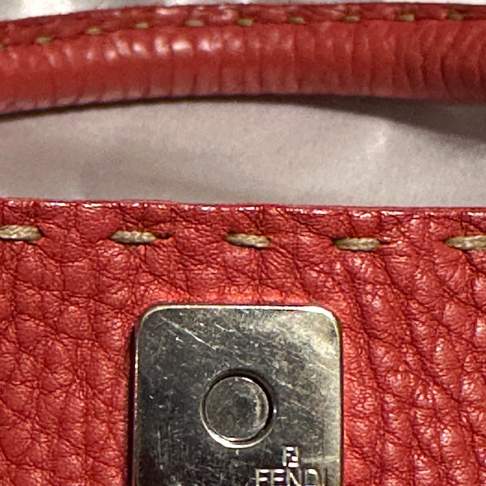 Fendi Sellaria Red Leather Bag w/Silver Hardware - Picture 11 of 12